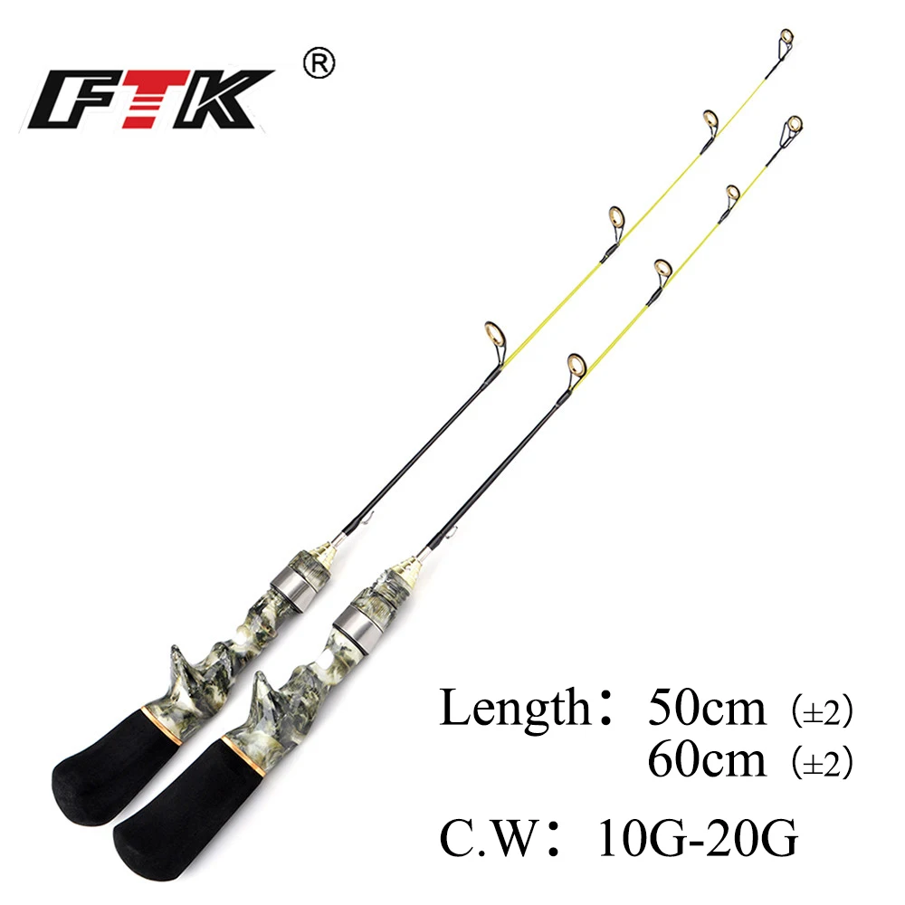 FTK 50 см 60 см зимняя удочка для подледной рыбалки C.W.10-20G катушка для подледной рыбалки Cambo зимняя удочка для подледной рыбалки мягкая удочка для ловли карпа