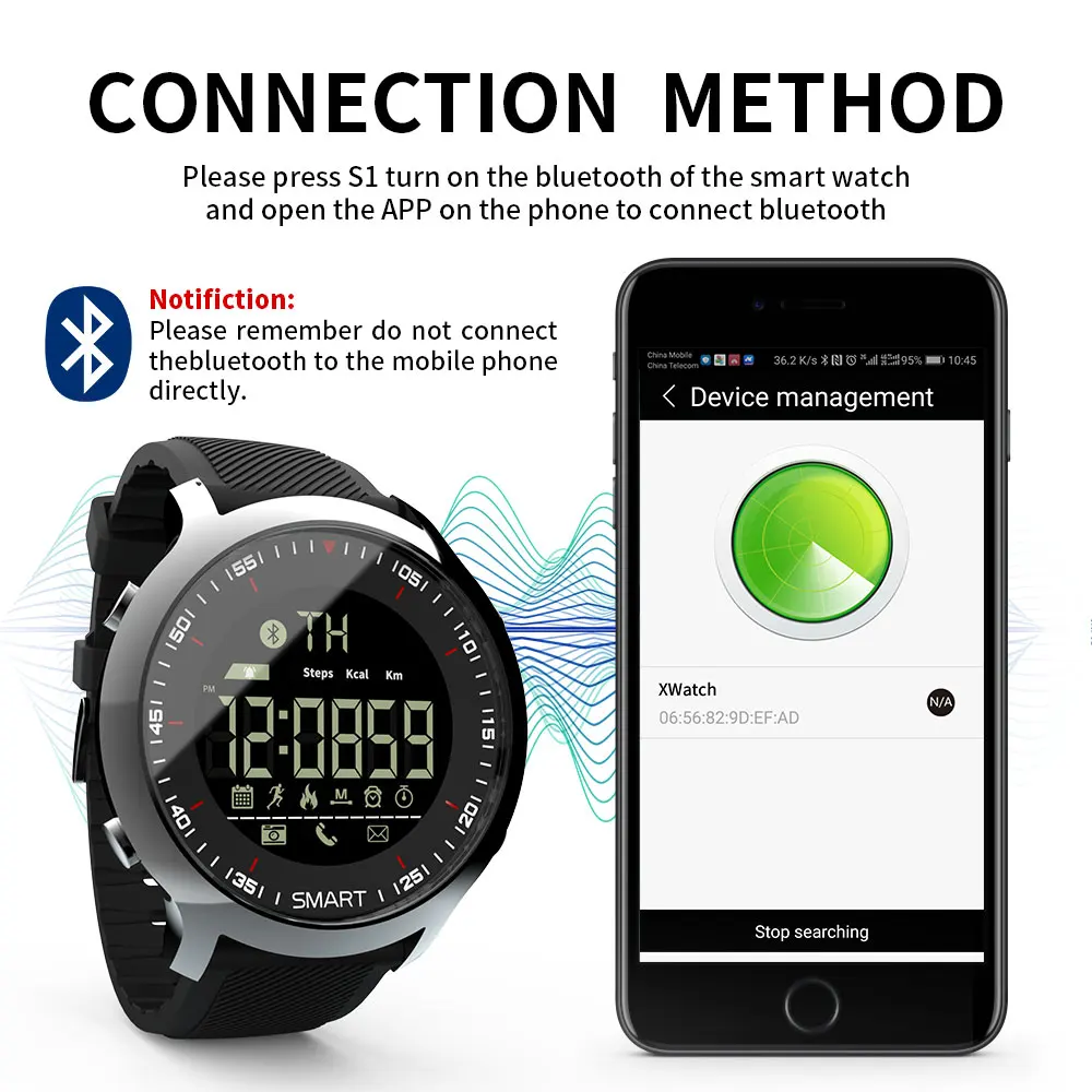 EX18 Bluetooth Смарт часы спортивные водонепроницаемые напоминания о звонках Цифровые
