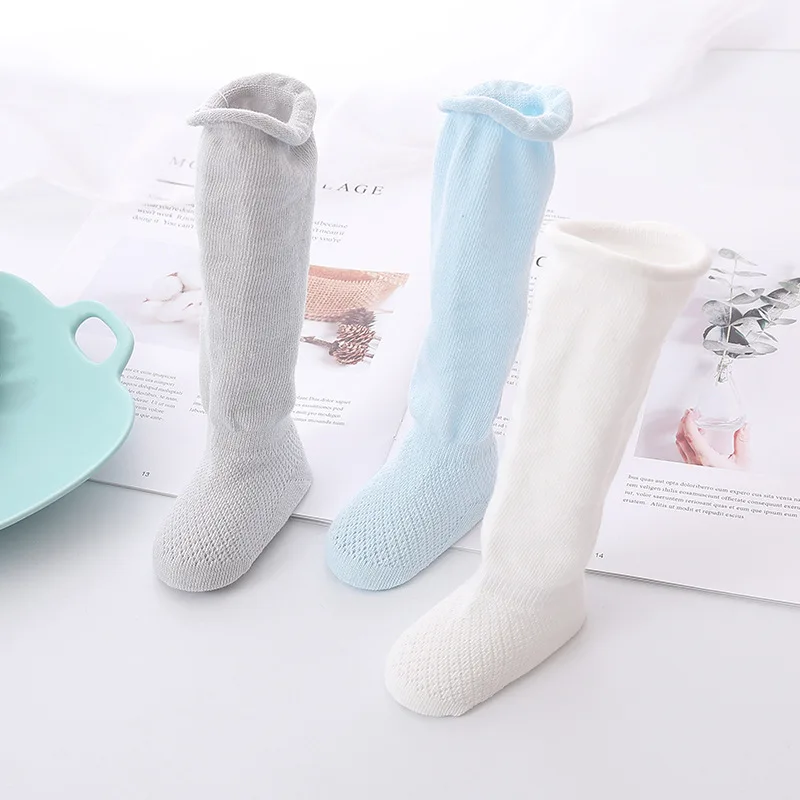 YWHUANSEN 3 Pairs/lot Summer Mesh Thin Baby Girls Boys Knee High Socks Toddler Infant Newborn Cotton Tube Ruffled Leg Warmer