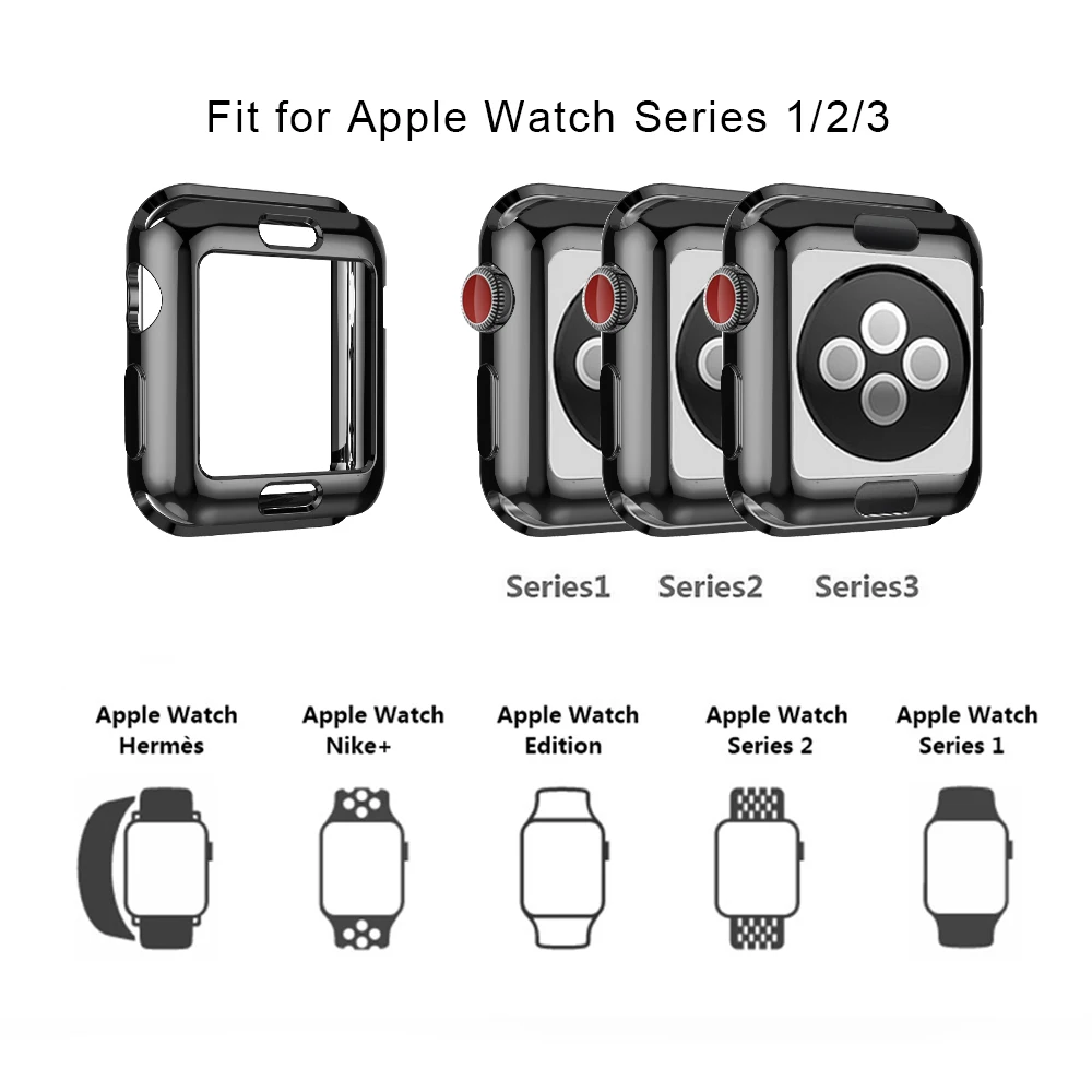 Чехол для часов Apple Watch band 44 мм 40 мм iwatch band 42 мм correa 38 мм 5 4 3 2 1 защита экрана универсальная ультратонкая крышка