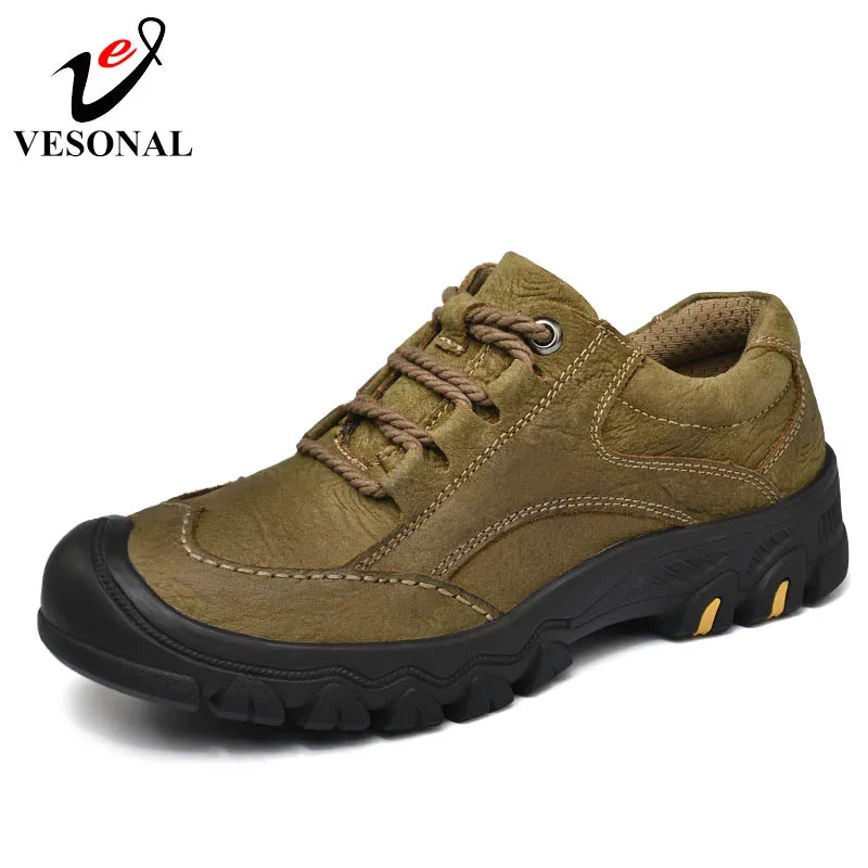 VESONAL 2018 New Casual Work Male Shoes For Men Footwear Adult Genuine Leather Classic Cargo High Quality Safety Sneakers 8195 | Обувь