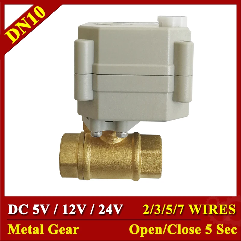 2 ходовые электрические клапаны TF10 B2 Series Brass DN10 3/8 &quotDC5V 12V 24V моторные для быстрого