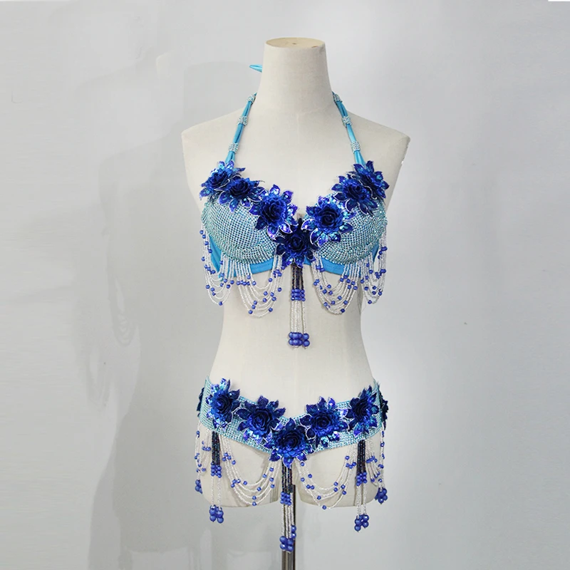 Женский костюм для танца живота комплект из 2 предметов бюстгальтер и пояс ручной