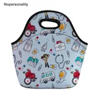 Неопреновые дизайнерские сумки для обеда Nopersonality для девочек, сумка для еды с 3D рисунком, сумка для пикника, Студенческая дорожная сумка для пикника