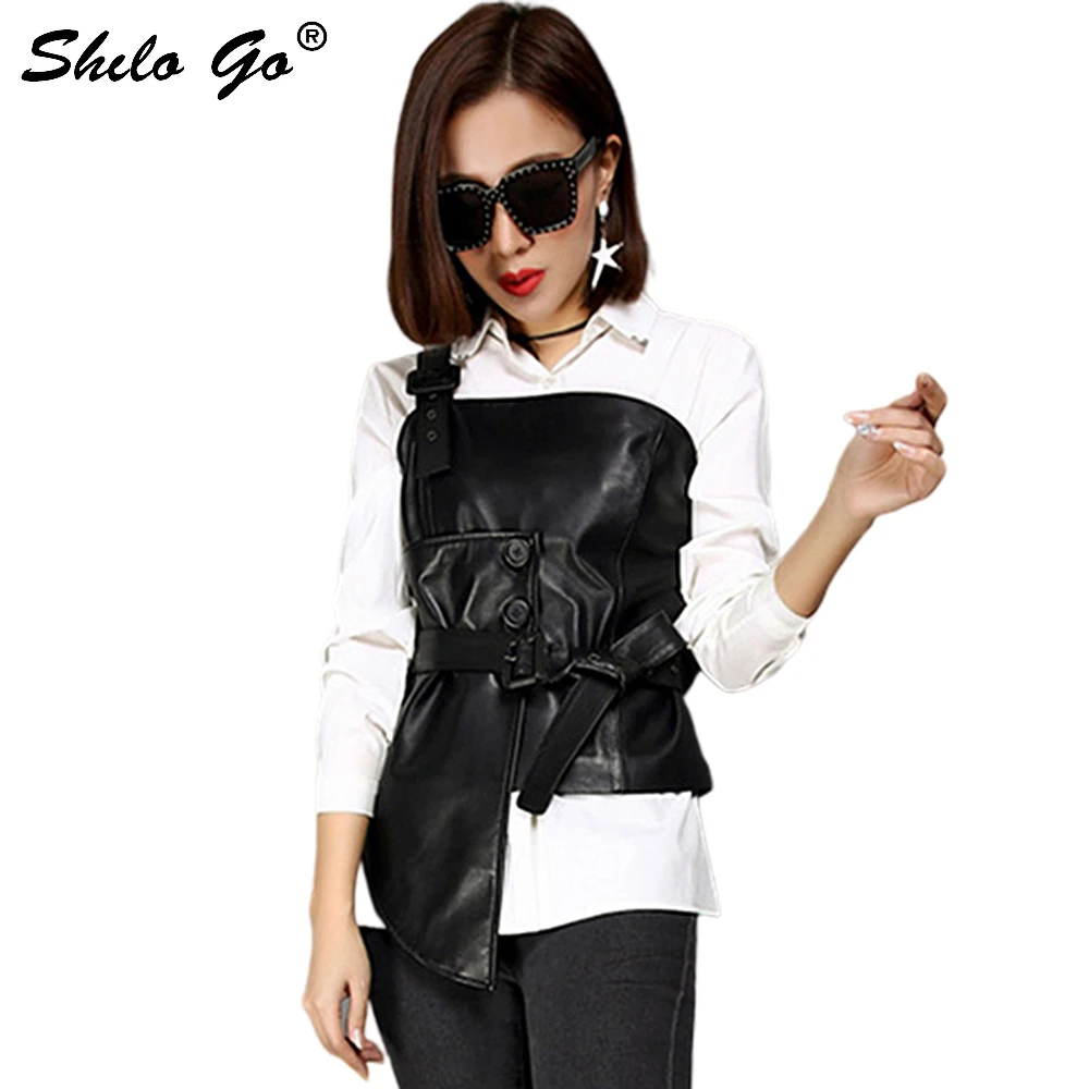 Блузка SHILO GO Женская осенняя из натуральной овчины|blouse fashion|fashion blousesleather blouse |