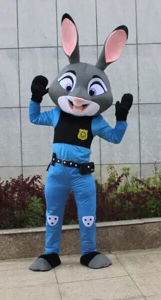 Бесплатная доставка Сумасшедший город животное талисман Джуди Хопп кролики и