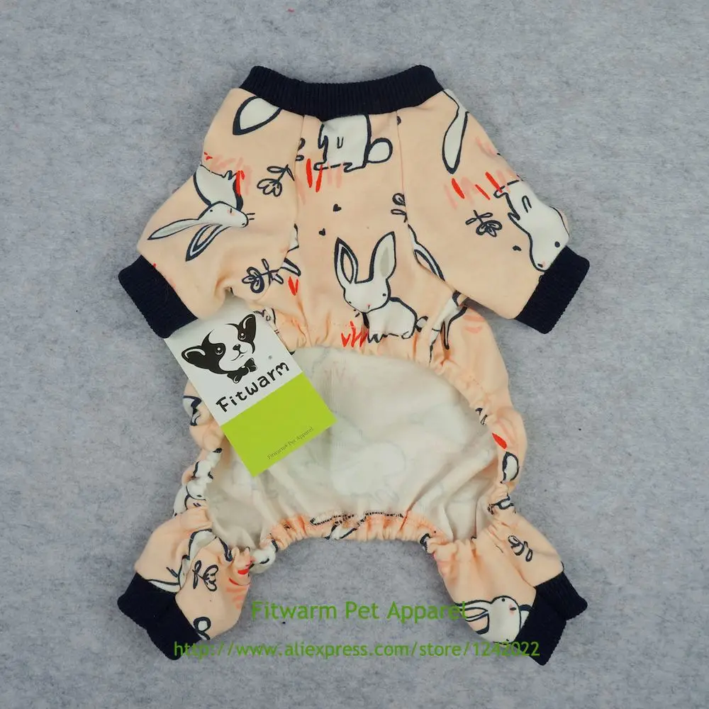 Fitwarm розовый кролик хлопок собака пижамы одежда для домашних животных рубашки
