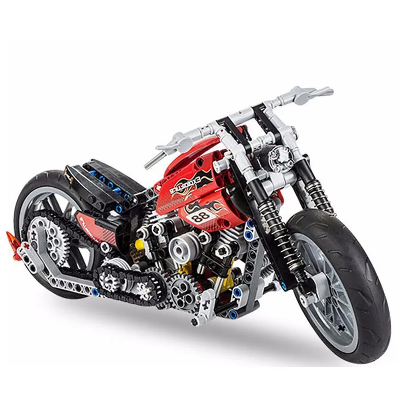 Technic мотоцикл Decool 3354 378 шт Technik скоростной гоночный мотоцикл Harley; транспортное средство Набор строительных блоков