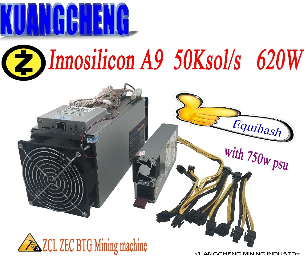 KUANGCHENG в наличии 80 90% новый Майнер Zcash miner ZEC BTG Innosilicon Equihash A9 ZMaster 50 k горно мощный Z9