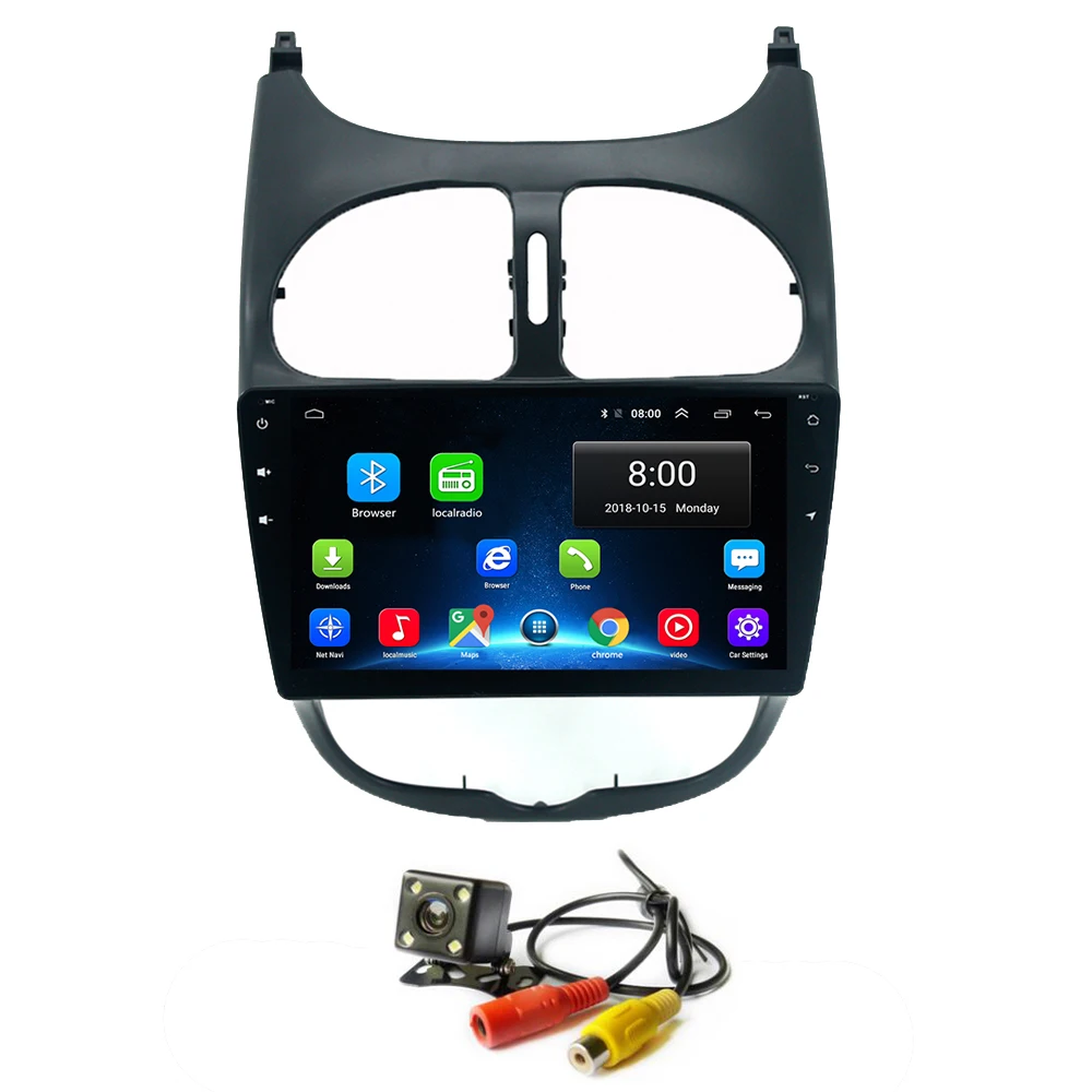 Android 8 1 автомобильный головный блок плеер GPS Радио для Peugeot 206 2000 2016 стерео Видо Wifi
