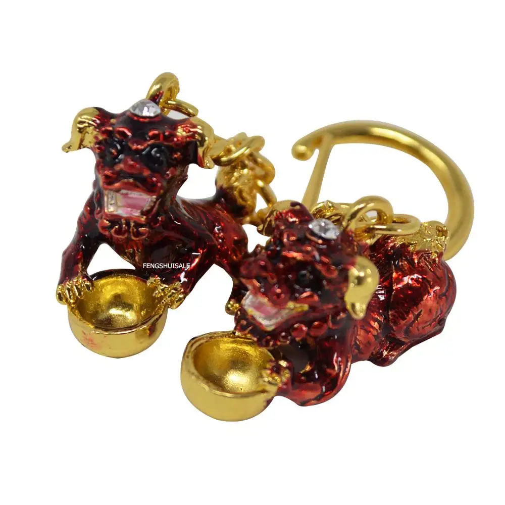 Фэн шуй пара драгоценных красный Tzi Чи Кау брелок | Дом и сад