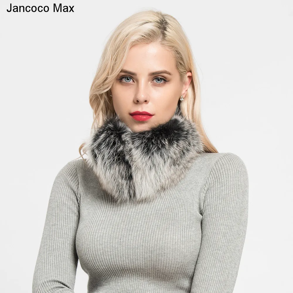 Jancoco Max+ натуральным лисьим мехом Наушники для защиты от холода, шарф, зимний теплый Одежда высшего качества шапки-ушанки Для женщин S7136