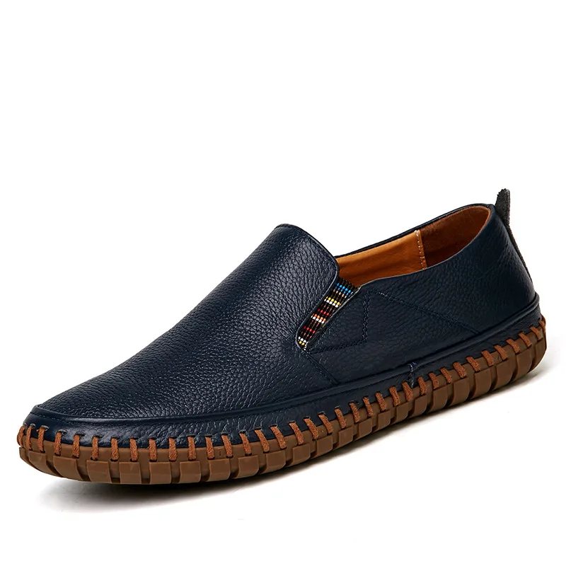 COSIDRAM 2018 Soft Genuine Leather Men Loafers Flat Shoes Casual Moccasins Flats Plus Size 45 46 47 BRM-016 | Обувь