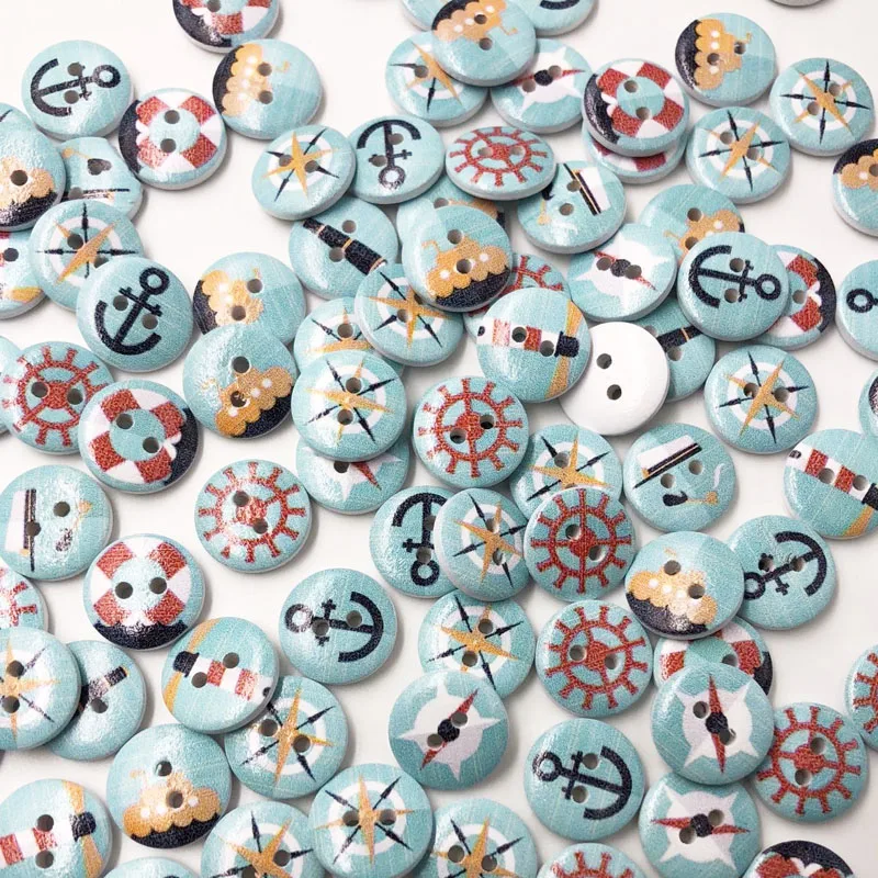 

Mixed Sea Sailor Anchor Series Buttons for Needlework Craft Scrapbooking DIY Sewing Decorative Children's Button Clothing WB613