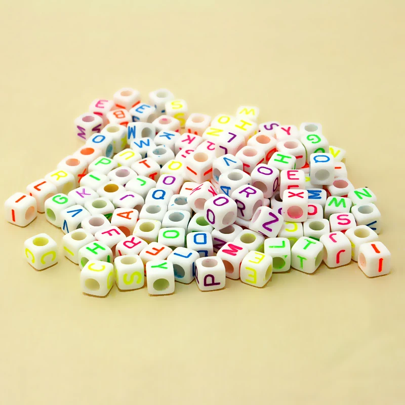 Бусины ручной работы/квадратные/круглые буквы алфавита акриловый куб круглые