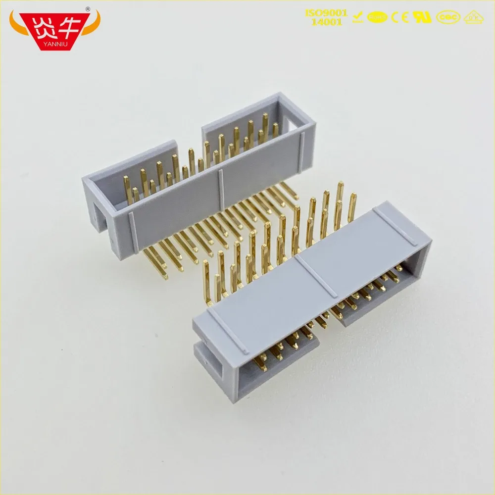 

DC3-20P GREY WHITE 20PIN IDC SOCKET BOX 2.54mm PITCH BOX HEADER RIGHT ANGLE CONNECTOR CONTACT PART OF THE GOLD-PLATED 3Au YANNIU