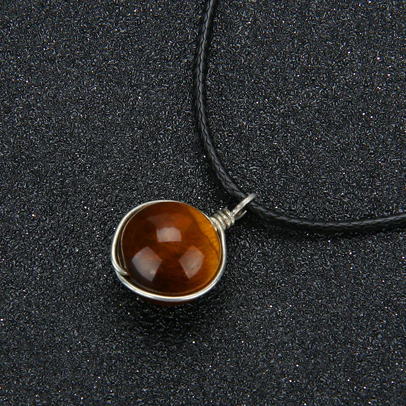 2018 модное ожерелье с подвеской из натуральных бусин женское камня