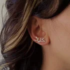 Арабские серьги Горячие персонализированные арабские слова доступные ювелирные изделия из нержавеющей стали индивидуальное имя арабские уши для женщин