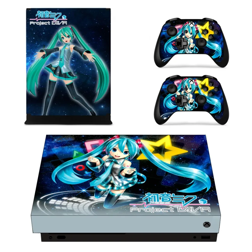 Аниме Cute Girl Hatsune Miku лицевые панели консоль и наклейка на контроллер для Xbox One X с