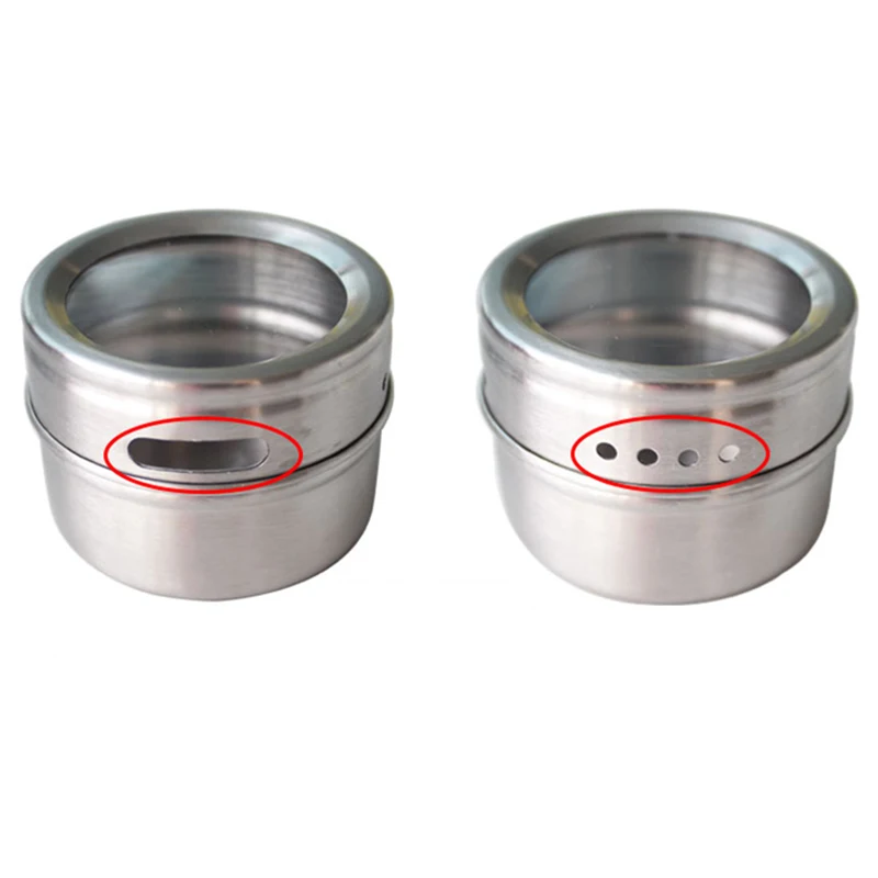 QuickDone 6 шт. Нержавеющая сталь Магнитная бутылочка для специй емкости хранения