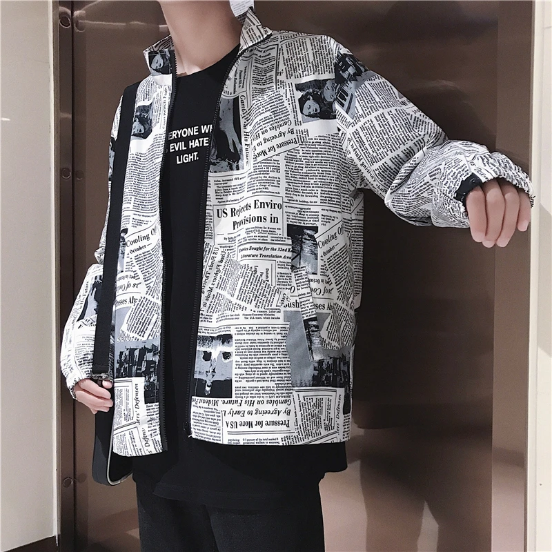 2018 autumn new style Thin section and Stand-up collar men's jacket The letter picture Recreational | Мужская одежда