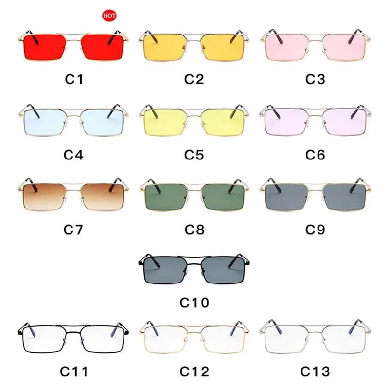

LEONLION 2021 Vintage Square Alloy Sunglasses Women Brand Designer Eyewear Candy Colors Gradient Retro Sun Glasses Oculos