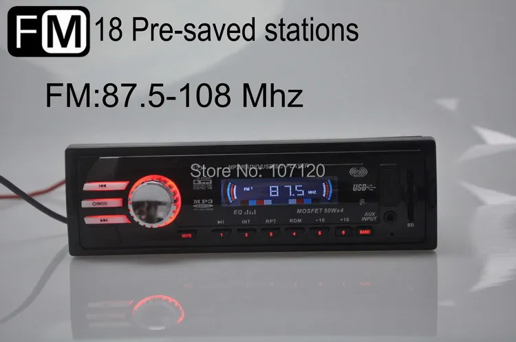 Автомобильный радиоприемник стерео MP3 плеер 12 В FM USB SD карта 1 Din 5 зарядное