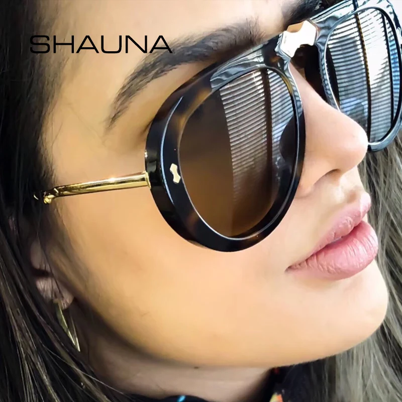 Женские и мужские солнцезащитные очки SHAUNA брендовые дизайнерские с