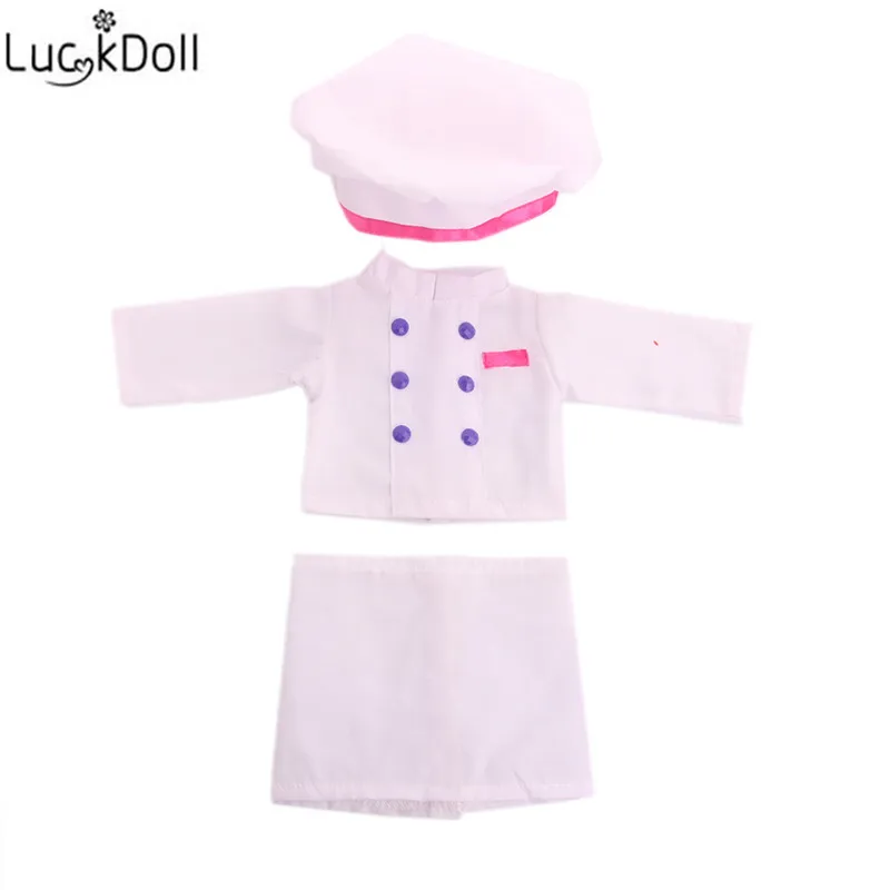 LUCKDOLL костюм шеф-повара и обувь подходит для 18 дюймов Американский 43 см детская