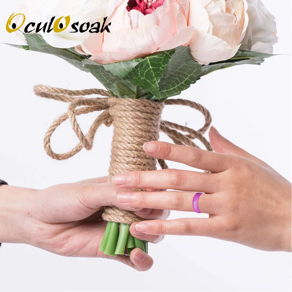

10pcs/set 5.7mm Food Grade FDA Silicone Ring Hypoallergenic Crossfit Flexible Silicone Finger Rings With Rhinestone For Women