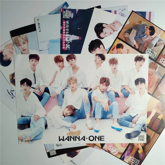 Серый 8*(42x29 см) KPOP в стиле корейских звезд(Bangtan Boys BLACKPINK GOT7 WANNA ONE EXO BIGBANG) плакаты наклейки на стену kpop ВСЕ ЗВЕЗДЫ - Цвет: Серый