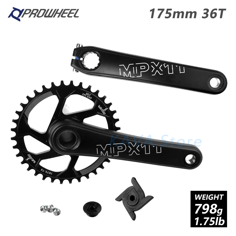 175mm black 36T MTB велосипед кривошипно костюм звездочки 170/175 мм горный велосипед звездочка цепной передачи узкая широкая цепь из колец цепь 30/32/34/36/38T передняя Звездочка для SRAM GXP XX1 X9 модными принтами XO - Цвет: 175mm black 36T
