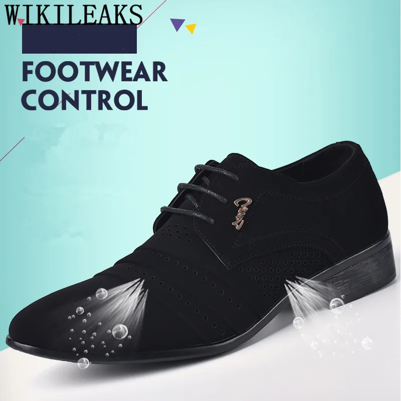 Летние текстильные сапоги с перфорацией Обувь в деловом стиле Кожаная мужская