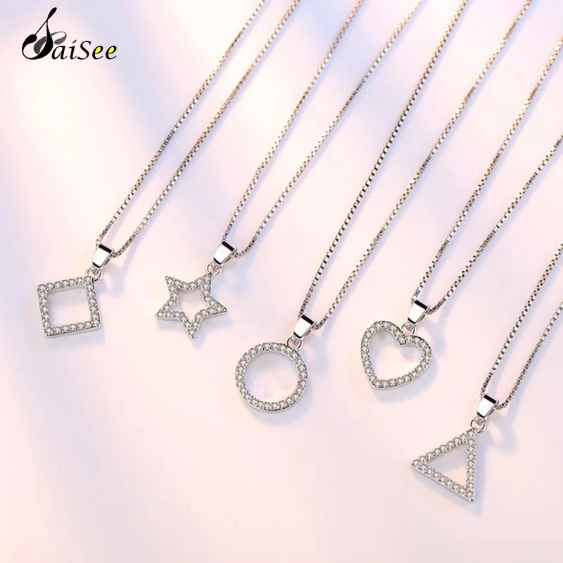 SaieSee 2018 Новый кулон с цирконом цепочка ожерелье для женщин белый золотой цвет