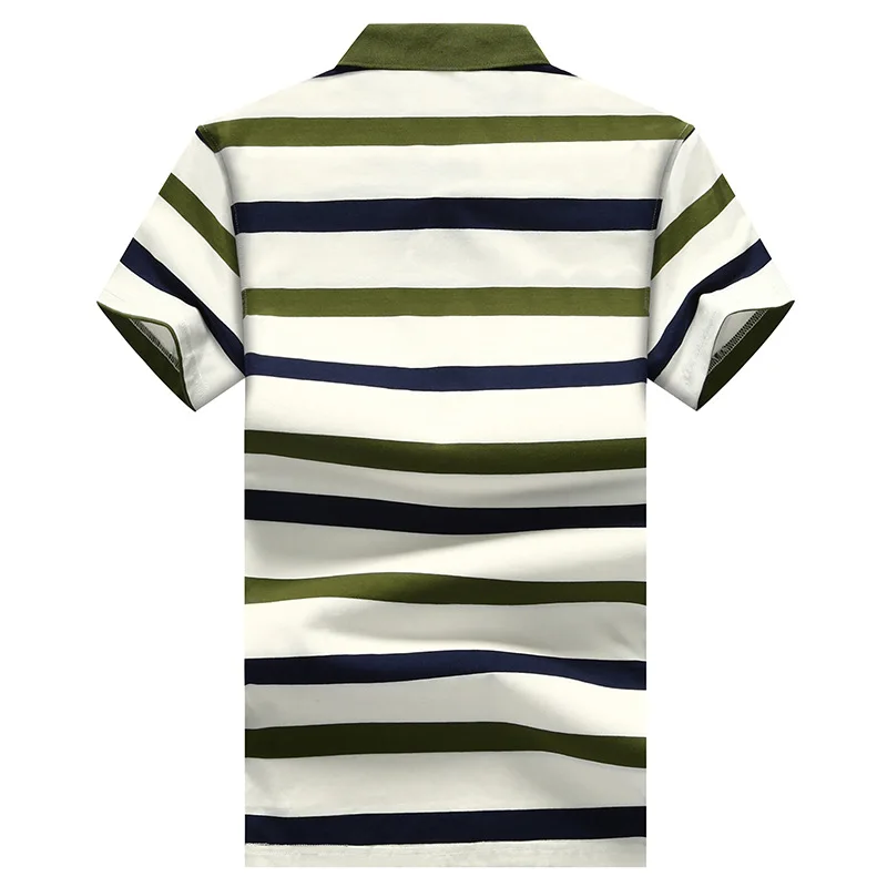 Мужские в полоску Camisa Поло рубашка короткий рукав Фирменная новинка футболка