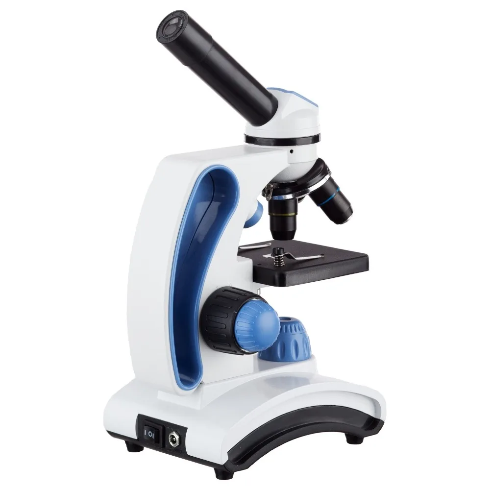 AmScope 40X 1000X Двойной легкий стеклянный объектив металлическая рамка Студенческий
