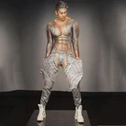 2019 мужской костюм для ночного клуба из спандекса, эластичная ткань + брюки, танцевальный костюм ГОГО, одежда для вечевечерние, бара, сценические костюмы, костюмы для диджея