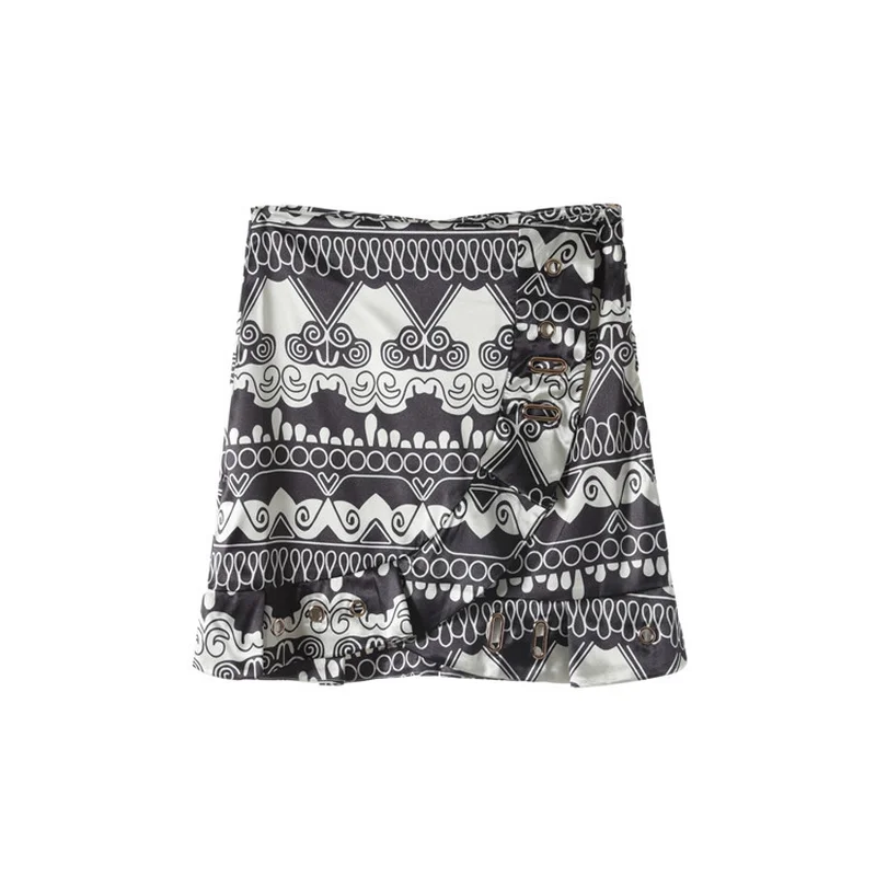 

Self Portrait 2019 Spring Two Piece Outfits Ruffles High Waist White Shirts and Mini Skirts High Quality