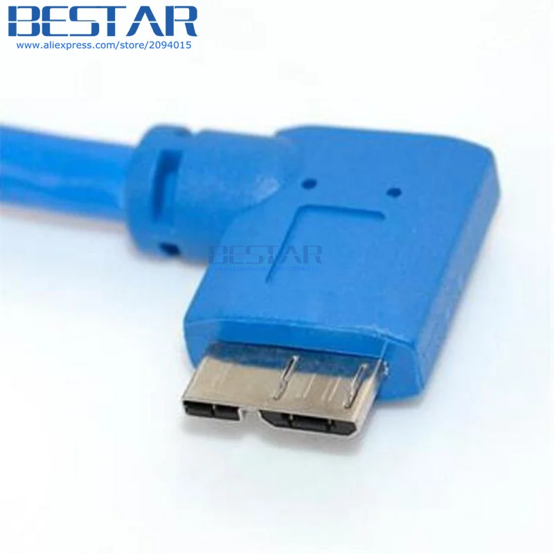 Micro B USB 3 0 male 10pin 90D 30 см 1 фута короткий кабель с прямым и левым углом к А для камеры