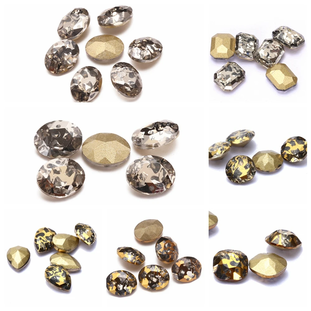 Камни для ногтей 50 шт ржавые цвета стеклянные стразы дизайна украшения