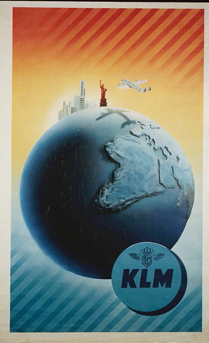 Нидерланды K.L.M. Королевская голландская авиакомпания в Америку классические