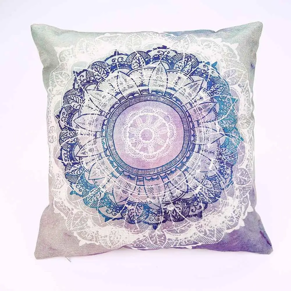 Mandala Print 9 Цветочный узор в виде мандалы, синяя наволочка для подушки, полиэстер, автомобильный декор, богемное искусство, украшение для дома, наволочка для дивана - Цвет: Mandala Print 9