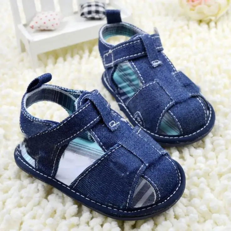Детские сандалии Prewalker синие джинсы для маленьких мальчиков обувь лета