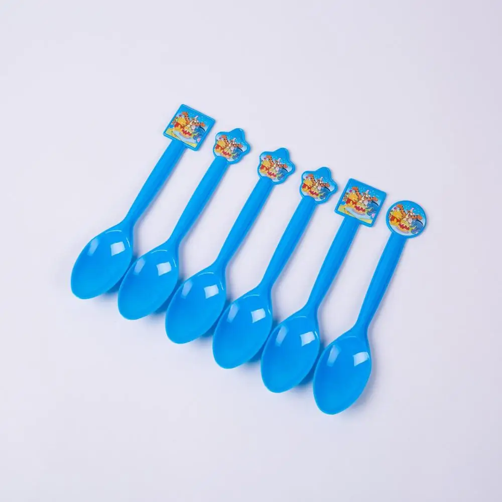 6pcs Spoon Дисней Винни-Пух тематическая вечеринка на день рождения украшения для малышей Детские вечерние украшения на день рождения - Цвет: 6pcs Spoon
