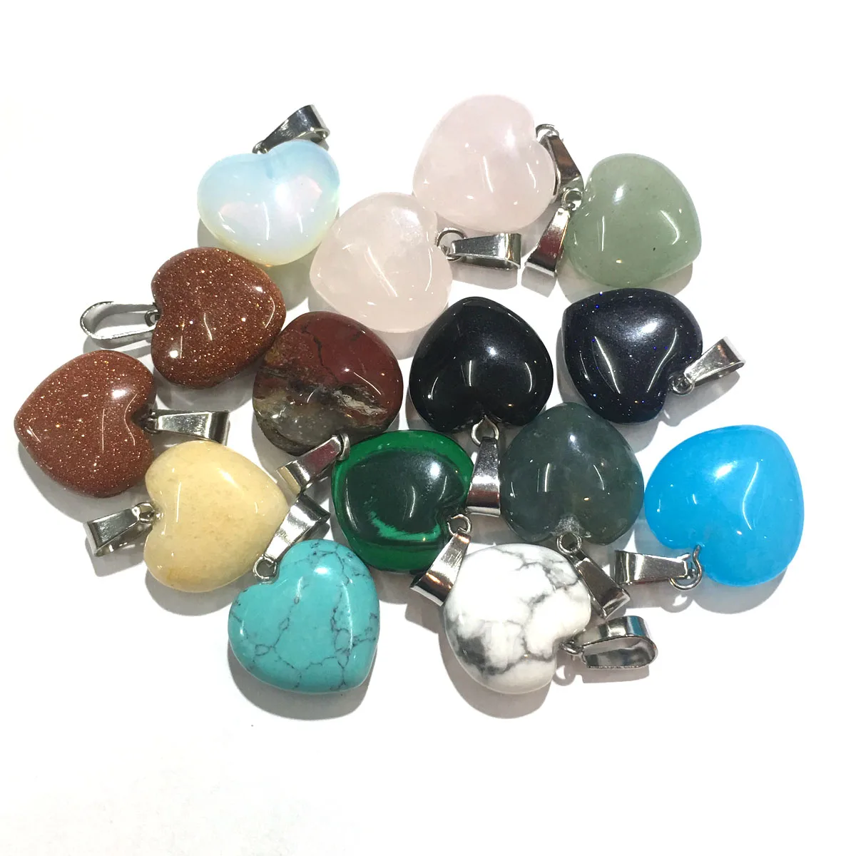 

Natural Stone Pendants Heart Shape Crystal Agates Necklace Pendant for Jewelry Making Good Quality Size 16.5mmx16.5mm