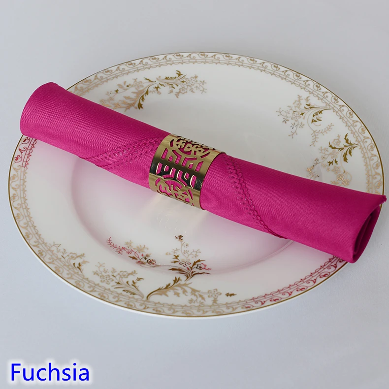 Салфетка цвета фуксии однотонная из полиэстера для свадьбы отеля украшение