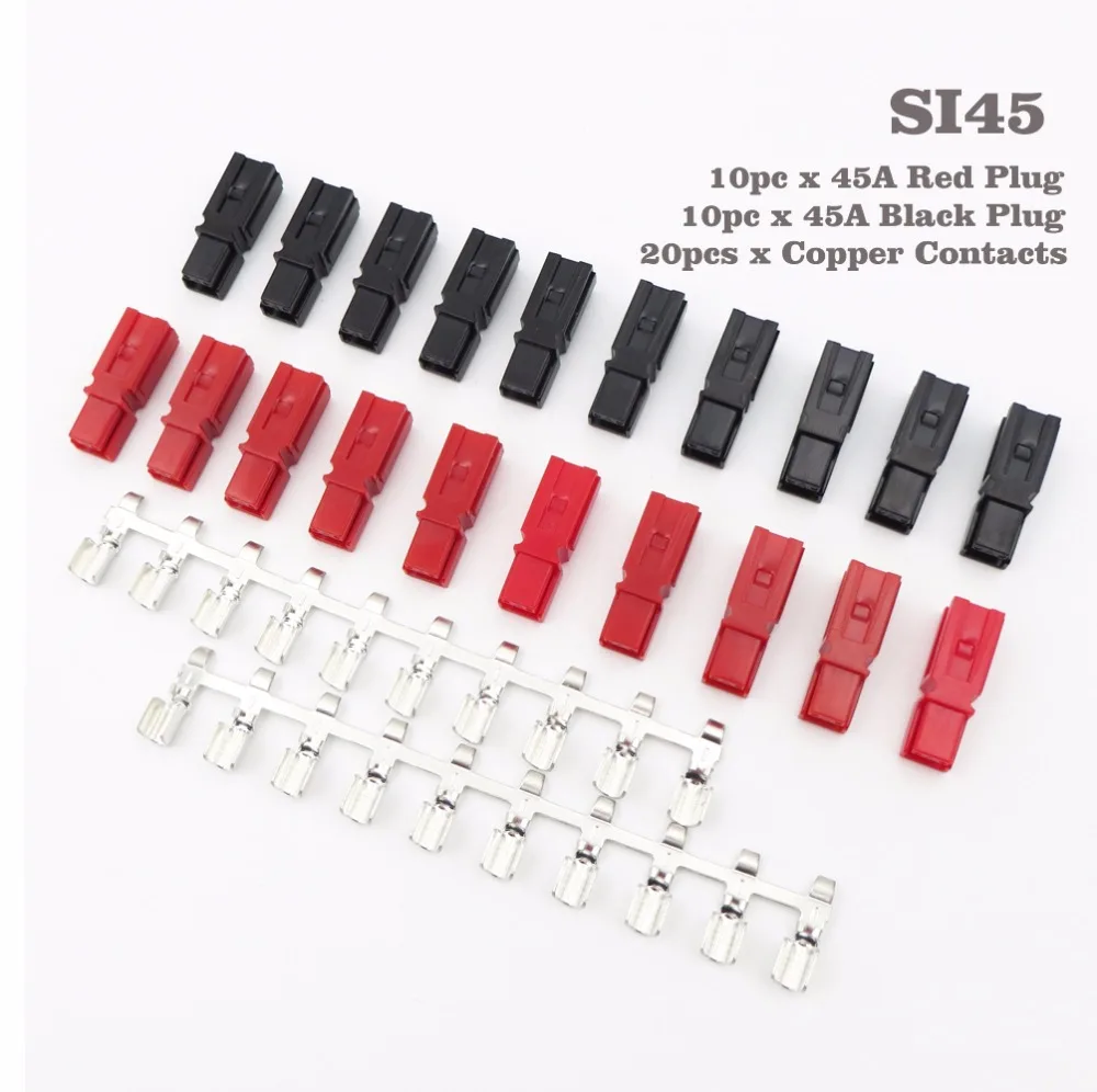 10 пар X 45A 600V PP45 разъем питания красный черный и 20 шт контакты для солнечной