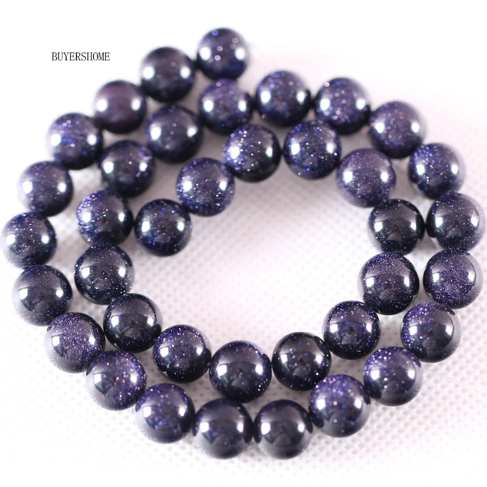 Бесплатная доставка натуральный камень для ожерелья Круглый 10 мм Синий Песчаник