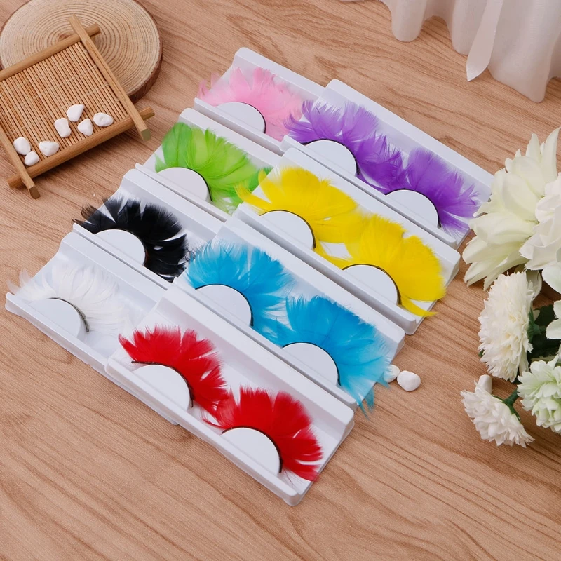 1 Pair Fancy False Feather Eyelashes Makeup Cosmetic Eye Lashes Party Club Decoration Costumes Cosplay | Красота и здоровье