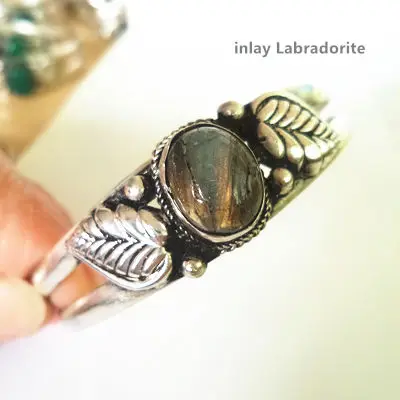 Labradorite BB-399 непальский винтажный Открытый Браслет-манжета Медная Инкрустация различные бусы браслеты для девочек новое поступление - Окраска металла: Labradorite